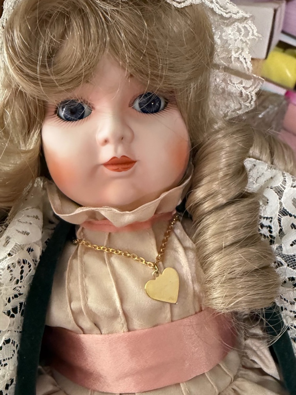 Gorham Blond blue eyed porcelain musical doll